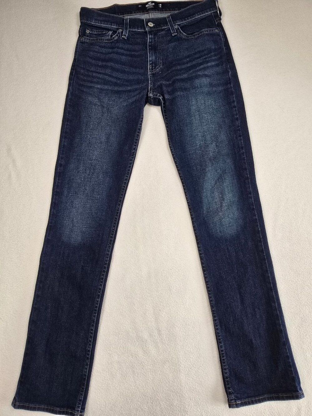 Hollister Mens Slim Straight Jeans W30 L34 Epic Flex Dark Wash
